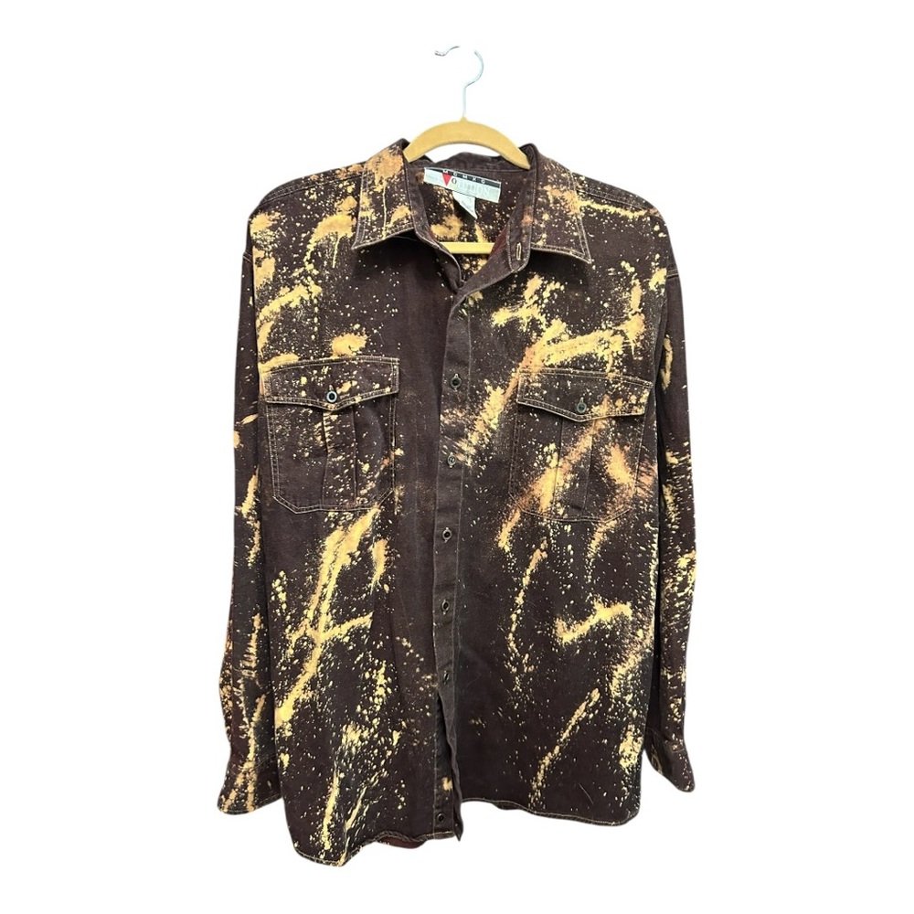 Vintage Brown and Tan Lightweight Shirt Jacket - Picture 6 of 6